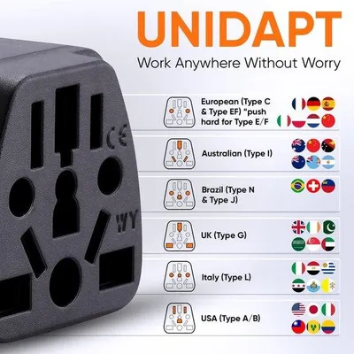 Image de Adaptateur UE-NA pour prises américaines (type B), 3 broches, 1 pièce, adaptateur de voyage UE vers US
