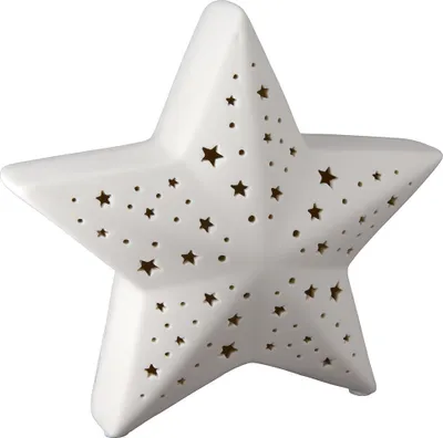 Obrázek produktu pro GILDE Dekorativní předmět (LED), hvězda, "Lichterglanz", porcelán, bílá, , d. 9 cm, š. 18,5 cm, v. 17 cm 25582