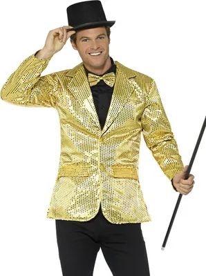 Produktbild von Luxus Disco Pailletten-Jacke gold