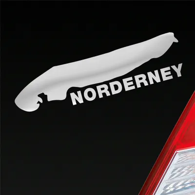 Produktbild von Auto Aufkleber Norderney Insel Deutschland Urlaub 10x3 cm Silber Sticker Heckscheibenaufkleber