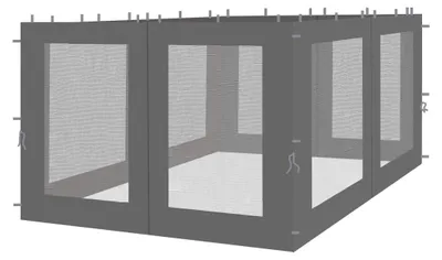 Immagine prodotto di 4 pannelli laterali con zanzariera per gazebo di 3x3 metri, colore antracite