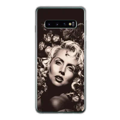 Produktbild von MuchoWow® Handyhülle Schutzhülle Hülle für Samsung Galaxy S10 Frau - Blumen - Schmetterling Silikon Softcase Handy Hülle - Handytasche