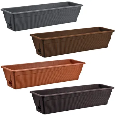Produktbild von Balkonkasten Blumenkasten mit Wasserspeicher 3 Größen - Pflanzkasten für Balkon & Garten - wetterfest & robust - Blumenkasten mit Bewässerungssystem - ideal für Kräuter & Blumen