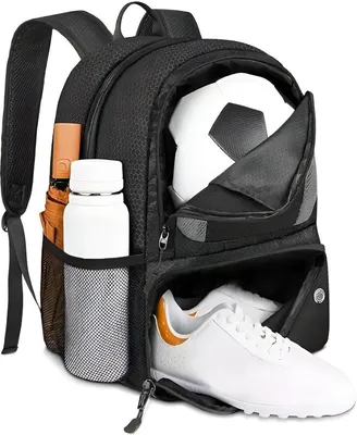 Productafbeelding van CarryQuest® - Sportrugzak met vak voor ballen, 28 liter, schoenvak, zwart