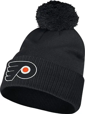Zdjęcie produktu dla Czapka bobble NHL z mankietem, drużyny NHL, logo Philadelphia Flyers, czarna, rozmiar: OSFM