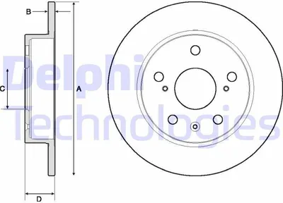 Produktbild von 2x DELPHI Bremsscheibe BG4709C für SUZUKI SWIFT IV (FZ NZ) VITARA (LY) 43 2mm