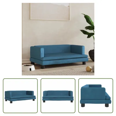 Immagine prodotto di The Living Store Letto per cani blu 80x45x30 cm in velluto