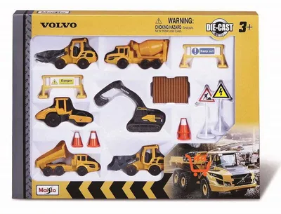 Immagine prodotto di Maisto 12376 - Set di 6 veicoli da costruzione Volvo (8 cm)