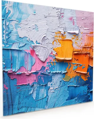 Produktbild von Küchenrückwand Spritzschutz Glas mit Motiv Farbstruktur Artwork 40 x 40 cm