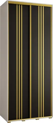 Produktbild von MEBLE KRYSPOL Davos 6 Schrank, zwei Türen - 235,2x120x45 cm - Weiß Schwarz Gold