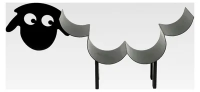 Produktbild von Toilettenpapierhalter aus Metall in Schwarz Schaf 3.0 freistehend