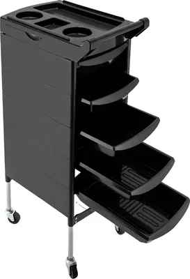 Obrázek produktu pro Kosmetický vozík, 5 zásuvek, mobilní s kolečky, černý