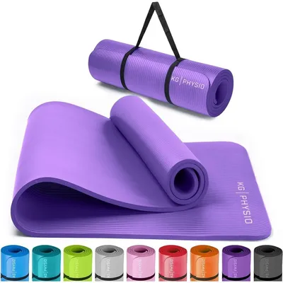 Image de Tapis de yoga - Antidérapant - 183 x 60 cm - 10 mm d'épaisseur - NBR - Avec sangle de transport