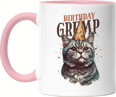 Produktbild von Birthday Grump Tasse Rosa Katzenbesitzer Happy Birthday Lustig Spruch