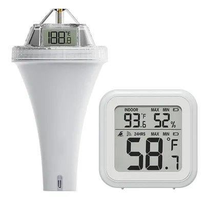Produktbild von Kabelloses Poolthermometer,360° LCD Anzeige, IP68 wasserdicht, schwimmend,Wasserthermometer für Pool und Spa,Temperaturanzeige