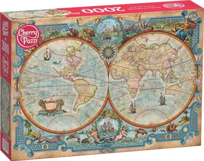 Zdjęcie produktu dla Puzzle CHERRY PAZZI Mapa świata wielkich odkryć 2000 elementów