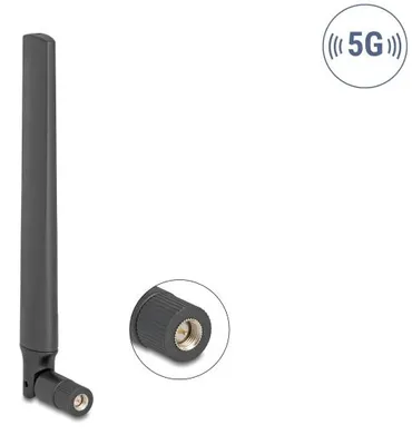 Produktbild von Delock 5G 3,4 - 5,0 GHz Antenne SMA Stecker 4,7 dBi omnidirektional mit Kippgelenk schwarz