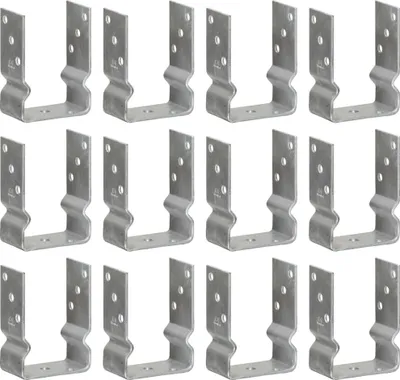 Zdjęcie produktu dla Kotwy do słupków, 12 szt., srebrne, 10x6x15 cm, stal