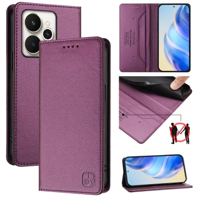 Produktbild von Lederhülle für Realme 15 / Realme 15 Pro 5G Hülle Flip Brieftasche Kartenfächern Ständer Schutzhülle Lila