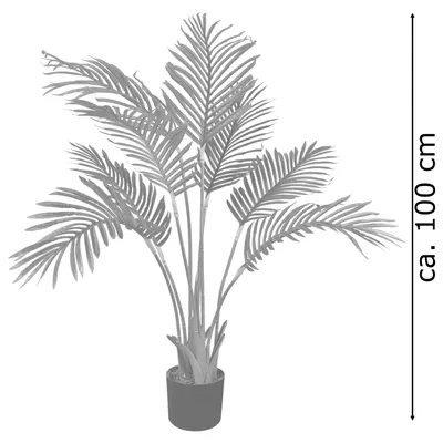 Produktbild von Künstliche Palme groß Kunstpalme Kunstpflanze Palme künstlich wie echt Plastikpflanze Arekapalme 100 cm hoch Balkon Dekoration Deko Decovego