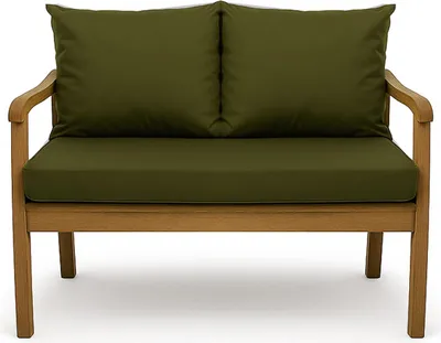 Produktbild von Gartenkissen Set grün – 120x60 + 2x50x56 cm – Für Gartensofa – Weiche Auflagen für Rattan/Polyrattan – Abnehmbare Bezüge