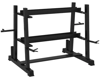 Produktbild von Hantelstange für Fitnessgeräte – Legierter Stahl, schwarz – 3 Scheiben, Tragfähigkeit: 200 kg