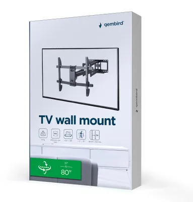 Productafbeelding van Gembird WM-80ST-02 Wandbeugel, VESA-compatibel, voor LCD-/plasma-schermen, staal