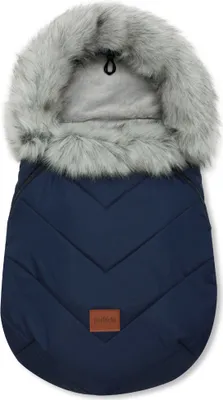 Produktbild von Bellochi Dunkelblau Fußsack Kinderwagen Winter Universal Fußsack Buggy Winter -   - Kuschelig Warme Wintersack Kinderwagen mit Reißverschluss und Pelz - X-DarkBlue
