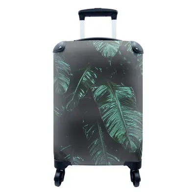 Produktbild von MuchoWow® Koffer Handgepäck Trolley Rollkoffer Kleine Reisekoffer mit 4 Rollen - Dschungel - Palme - Blätter - Tropisch - Cabin Size < 55x40x23 cm & 55x40x20 cm - Fotokoffer - Kabinenkoffer - Boardgepäck - Reise-Box - Reisekoffer - Reisegepäck - Koffer mit Bild - Trolley für Kinder