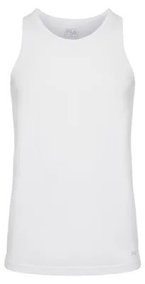 Zdjęcie produktu dla Podkoszulek męski FILA - kamizelka, okrągły dekolt, single jersey, jednokolorowy biały 2XL