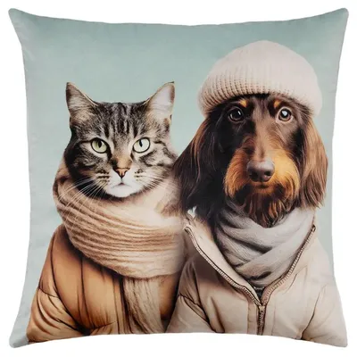 Image de CAT LOVES DOG menthe, env. 45 x 45 cm