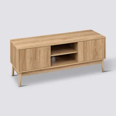 Zdjęcie produktu dla Szafka RTV z płyty wiórowej - Stolik pod telewizor - 120 x 39 x 48 cm - Nowoczesna