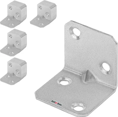 Produktbild von KOTARBAU® 50er Set Winkelverbinder 30 x 30 x 30 x 1,5 mm mit Sicke Stahl Bauwinkel Montagelöcher Möbelverbinder Verzinkt Schwerlast Holzverbinder Montagewinkel