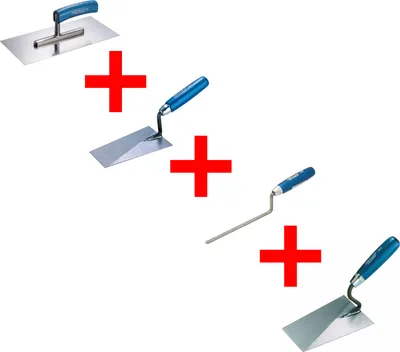 Produktbild von Jung Henkelmann Kellen Set 4-tlg Maurerkelle, Putzkelle, Fugenkelle, Glättekelle