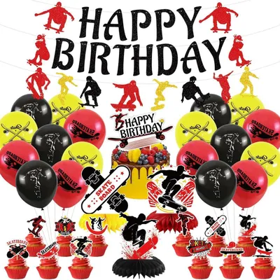 Produktbild von Skateboard Party Deko Set für Kindergeburtstag 24-teilig