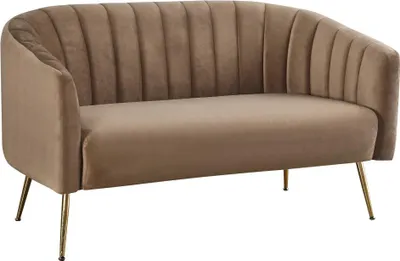 Zdjęcie produktu dla Kondela Sofa dwuosobowa Bagy - brązowy (aksamit) / złoty