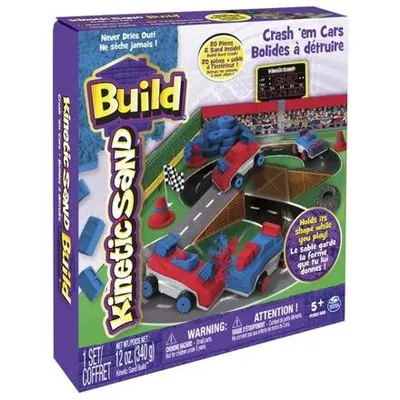 Produktbild von Kinetic Sand Build Crash'em Cars Set, Kinetischer Sand für Kinder, 5 Jahr(e), Blau, Rot