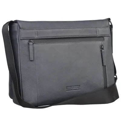 Imagen del producto de LEONHARD HEYDEN Cuero bolso bandolera bolsa de ordenador portátil con compartimento para ordenador portátil Den Haag Umhängetasche 6751 Grau antracita