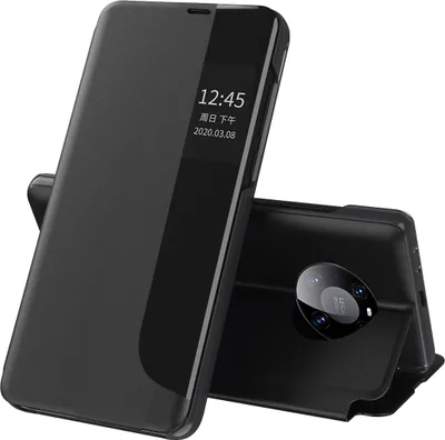 Immagine prodotto di Custodia flip per Huawei Mate 40 Pro, custodia in Finto cuoio con finestra e funzione stand nero