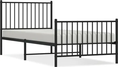 Obrázok produktu pre vidaXL Posteľný rošt s čelom a nohami kovový čierny 90x200 cm