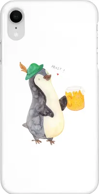 Produktbild von Mr. & Mrs. Panda Iphone XR Handyhülle Pinguin Bier - Weiß - Geschenk, Beschwippst, , Premium Kunststoff, Handy Case