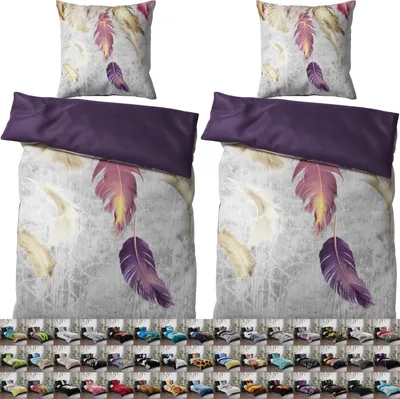 Obrázok produktu pre SANILO® Posteľná bielizeň 135x200 cm, 100% najjemnejšia bavlna, 4-dielna, obliečka na prikrývku, obliečka na vankúš 80x80 cm - perie