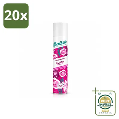 Imagen del producto de 20 unidades de champú seco Batiste Blush, aroma floral, 200 ml, pack ahorro