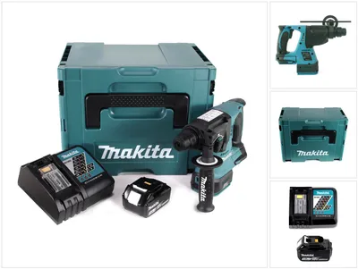 Obrázek produktu pro Akumulátorové vrtací kladivo Makita DHR 242 RF1J 18V 2,4J SDS-plus Brushless + 1x akumulátor 3,0Ah + nabíječka + Makpac