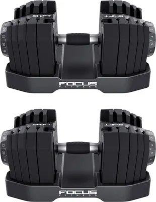 Produktbild von Trainingsbank Force 8 – Mit verstellbarem Hantelset Shift – 2x24 kg – Mit Hantelständer