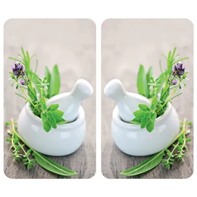 Zdjęcie produktu dla Szklane płyty ochronne HERB GARDEN na kuchenkę – 2 sztuki, WENKO
