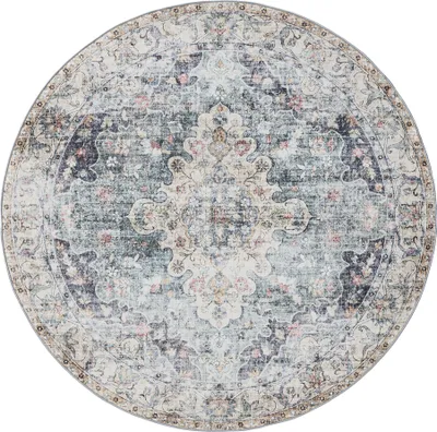Produktbild von Interiyou Waschbarer Teppich Gent Blau ø 120 cm rund