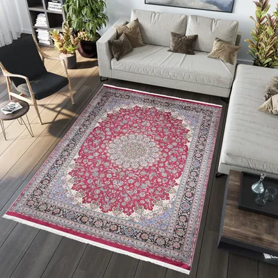 Produktbild von Koberec s třásněmi obývací pokoj ložnice krátký vlas moderní design ÖKOTEX modrý hnědý černý červený 120 x 170 cm