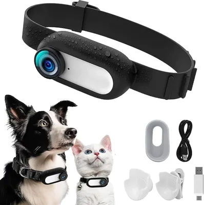 Zdjęcie produktu dla Mini kamera sportowa ZELURXX HD1080P, kamera na ciało z magnesem, kolorowy wyświetlacz, kamera na obrożę dla zwierząt, do użytku na zewnątrz, nagrywanie w pętli, biała
