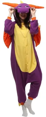 Zdjęcie produktu dla Komplet piżamowy Kigurumi, onesie, kostium cosplay, fioletowy smok, Pyro S